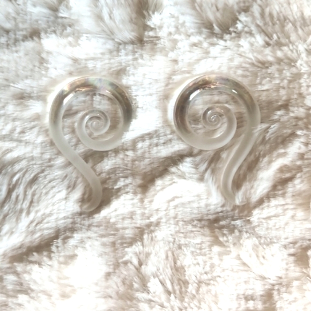 GLASS HEART STUDIOS, 4 Gauge, Body Jewelry, Stretched Ear, Spiral, Earrings